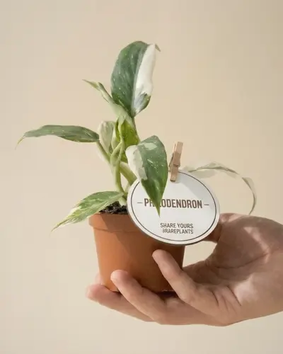 Philodendron White Princess (Philodendron 'White Princess'): hojas verdes con variegado blanco que suele variar de una hoja a otra